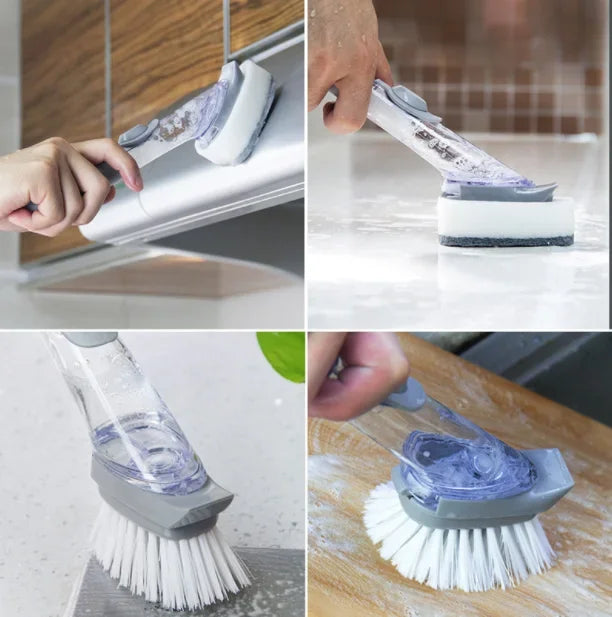 Dish Brush with Soap Dispenser Multi Use Soap Dispensing Scrub Brush