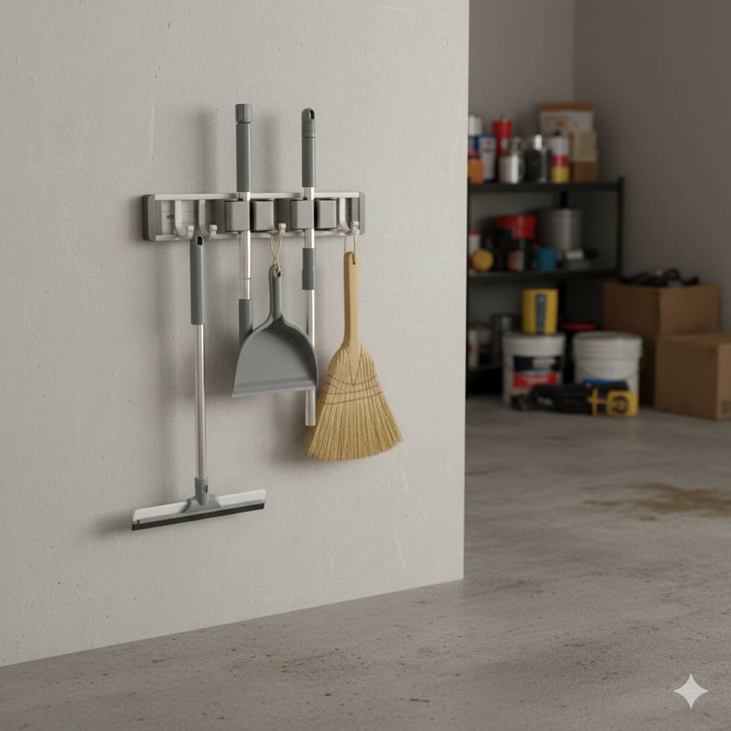 Mop and Broom Organizer Mop Holder Rack Mop