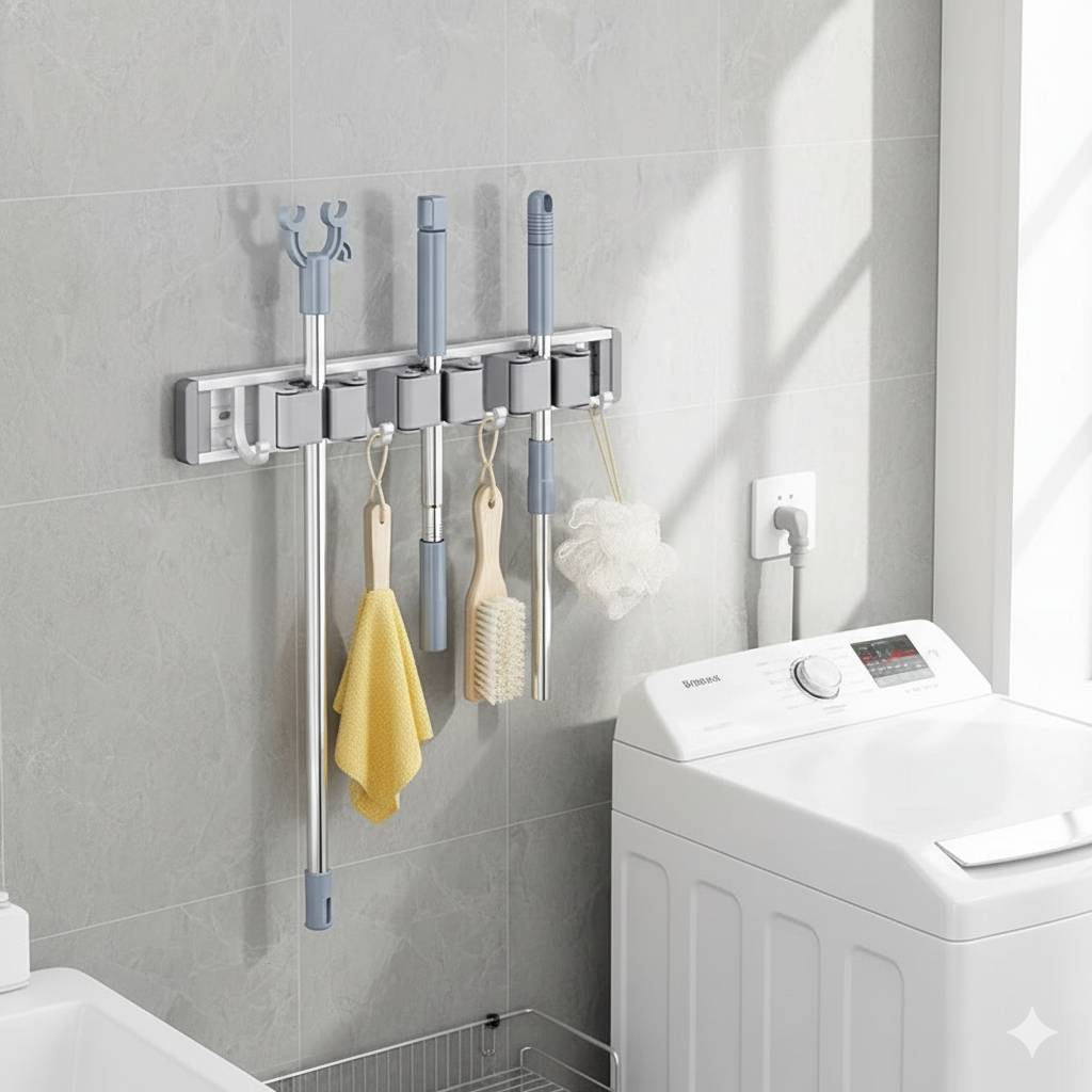 Mop and Broom Organizer Mop Holder Rack Mop