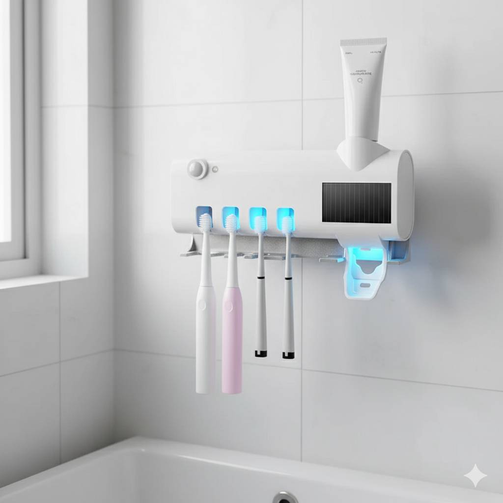 Toothbrush Holder Wall Mounted Solar UV Light Ultraviolet