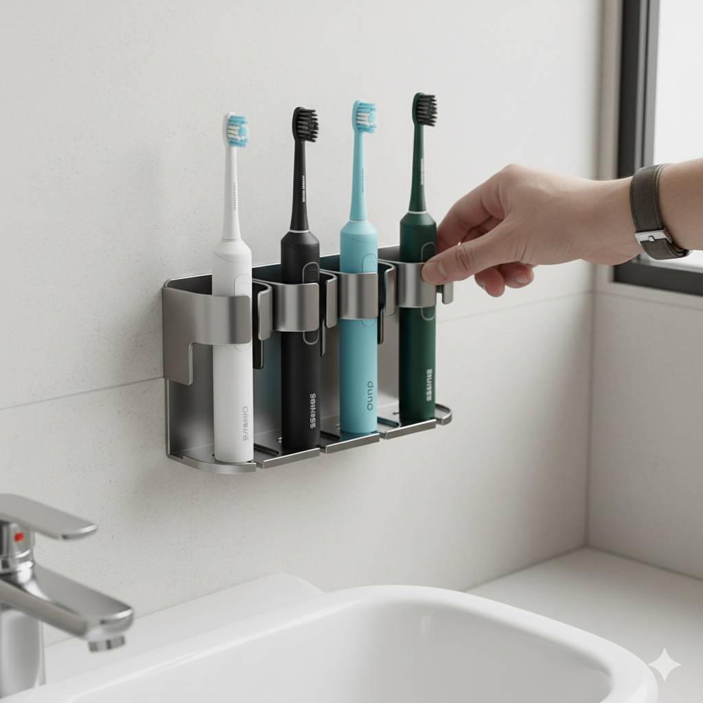 Electric Toothbrush Holder Space Saving Traceless